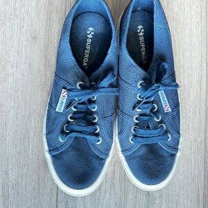 Superga Dark Blue Lace-Up Sneakers